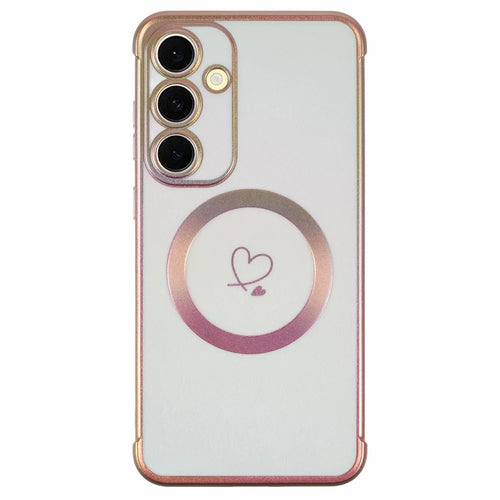 For Samsung Galaxy S23 FE Magnetic Case TPU Gradient Electroplated Phone Cover - Colorful White - 1