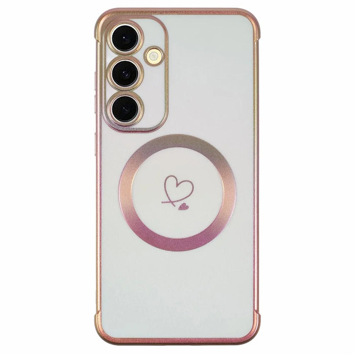 For Samsung Galaxy S23 FE Magnetic Case TPU Gradient Electroplated Phone Cover - Colorful White - 1