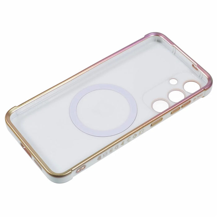 For Samsung Galaxy S23 FE Magnetic Case TPU Gradient Electroplated Phone Cover - Colorful White - 5