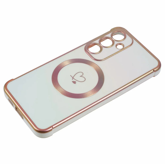 For Samsung Galaxy S23 FE Magnetic Case TPU Gradient Electroplated Phone Cover - Colorful White - 7