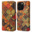 For iPhone 16 Pro Max Case Flower Printing Stand PU Leather Protective Phone Cover - Autumn - 1