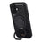 DENIOR For iPhone 16 Plus Case Rotating Magnetic Kickstand Genuine Cow Leather Phone Back Cover - Black - 4
