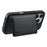 DENIOR For iPhone 16 Pro Max Magnetic Case Carbon Fiber Texture Leather Back Cover with Detachable Card Bag - Black - 3