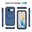 For Google Pixel 8a Magnetic Case Matte TPU+PC Back Drop-Proof Phone Cover - Royal Blue + Blue - 2