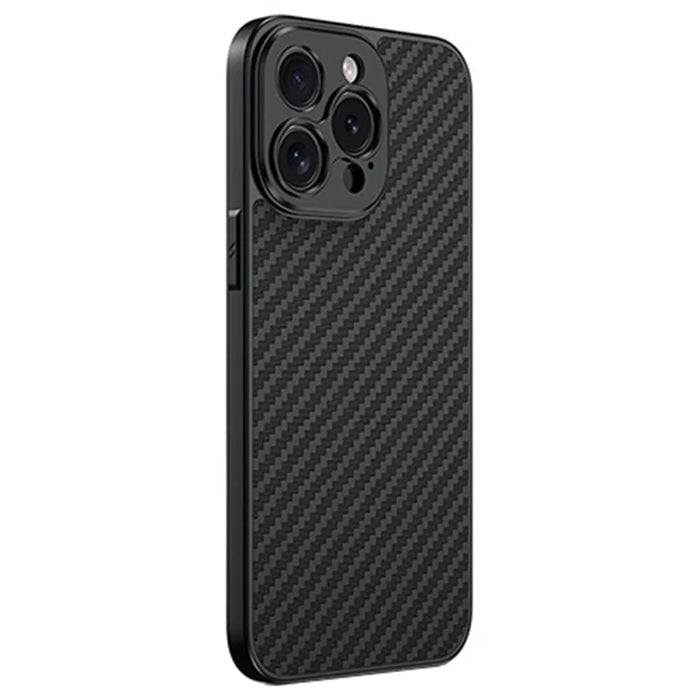 For iPhone 15 Pro Case PC+TPU+Aluminium Alloy Phone Cover with 17mm Lens Backplate - Black - 1
