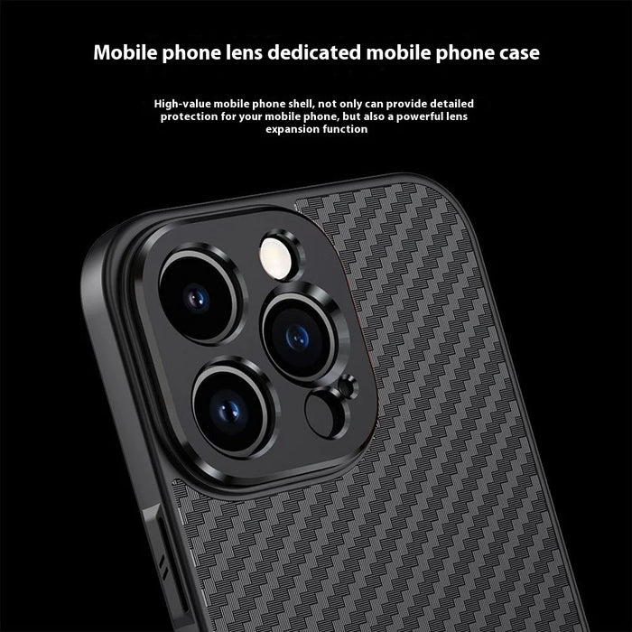 For iPhone 15 Pro Case PC+TPU+Aluminium Alloy Phone Cover with 17mm Lens Backplate - Black - 2