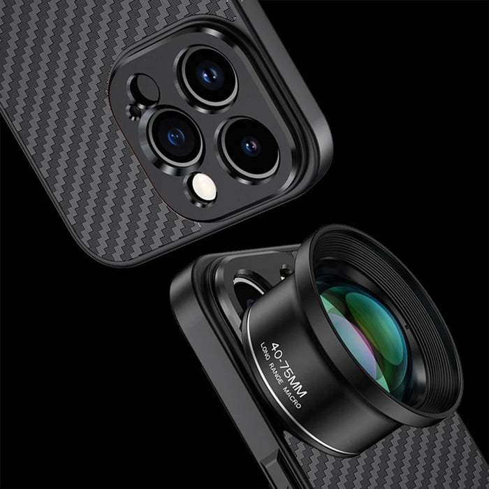 For iPhone 15 Pro Case PC+TPU+Aluminium Alloy Phone Cover with 17mm Lens Backplate - Black - 5