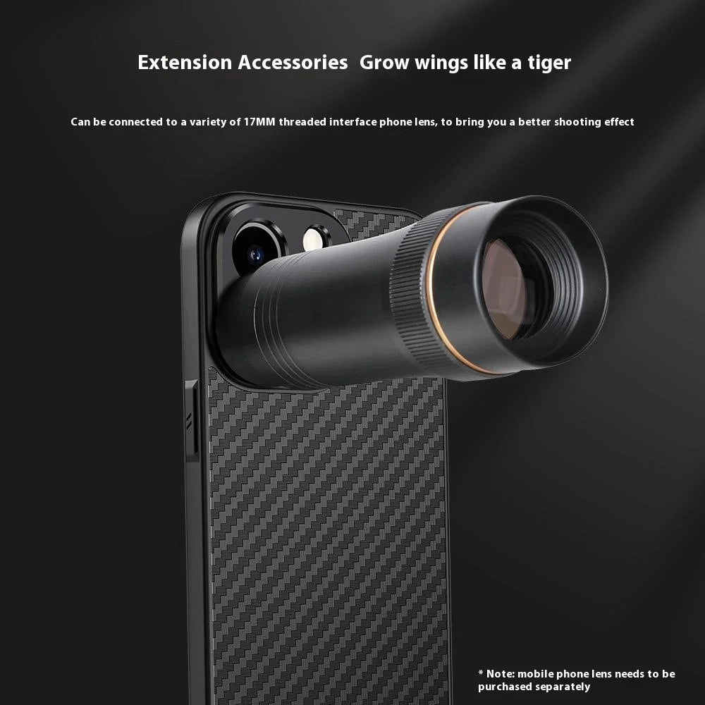 For iPhone 15 Case PC+TPU+Aluminium Alloy Phone Cover with 17mm Lens Backplate - Black - 3
