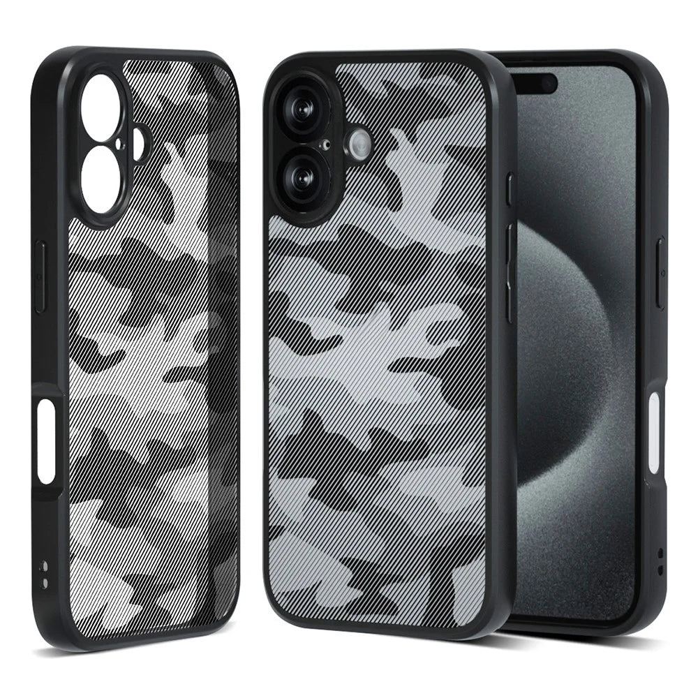 IBMRS For iPhone 16 Case TPU + PC Heavy Duty Shockproof Phone Cover Camera Protection - Artistic Camouflage - 1