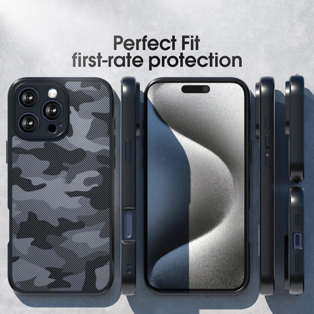 IBMRS For iPhone 16 Pro Max Case TPU + PC Heavy Duty Shockproof Phone Cover Camera Protection - Artistic Camouflage - 7