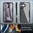For iPhone 16 Plus Case Acrylic+TPU Clear Phone Cover with PET Screen Film - Black - 6