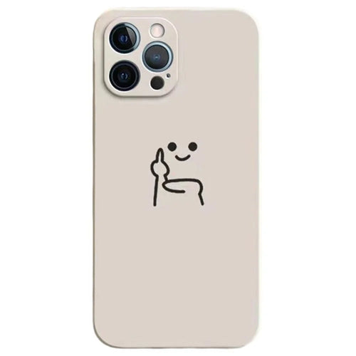 For iPhone 15 Pro Case Art Line Painting TPU Shockproof Phone Cover - White / Black Line Human - 1