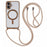 For iPhone 16 Case Compatible with MagSafe Electroplating TPU Cellphone Protector with Long Lanyard - Gold - 1