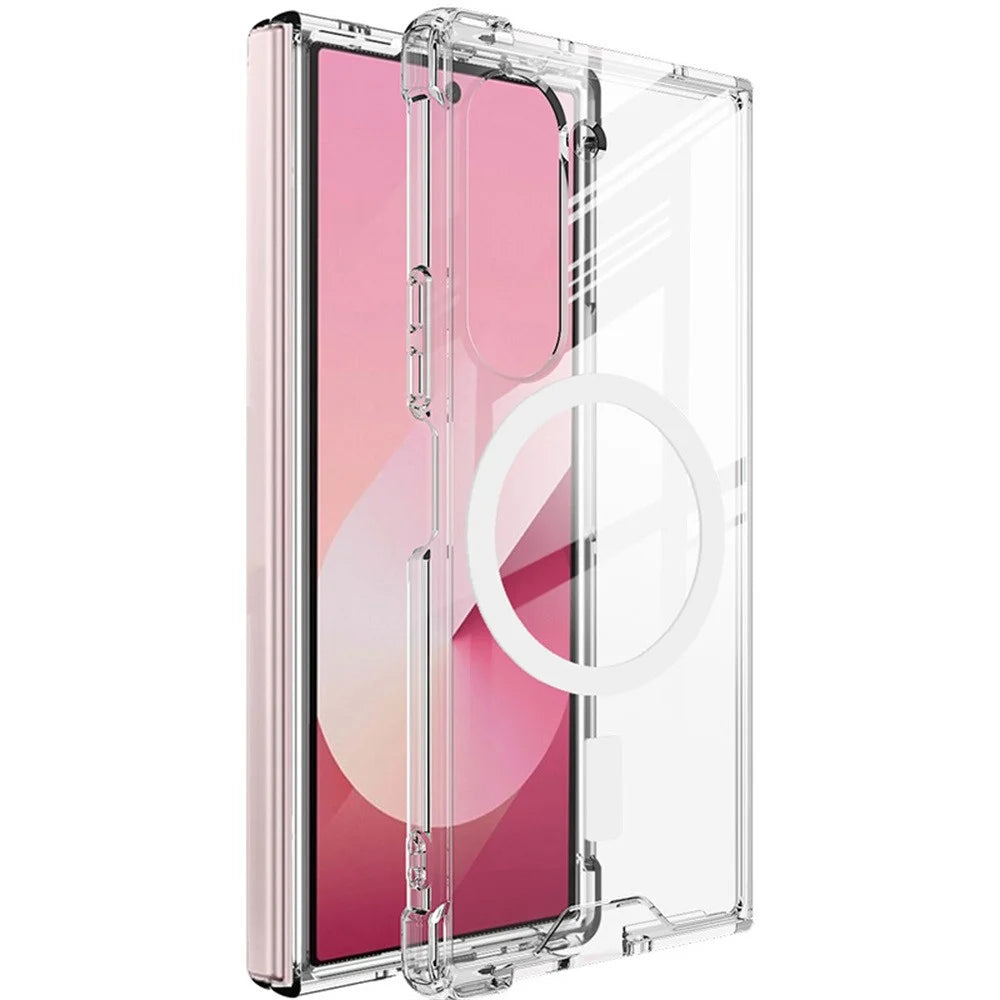 IMAK For Samsung Galaxy Z Fold6 5G Clear Case Magnetic Case Shockproof PC+TPU Phone Cover - 1