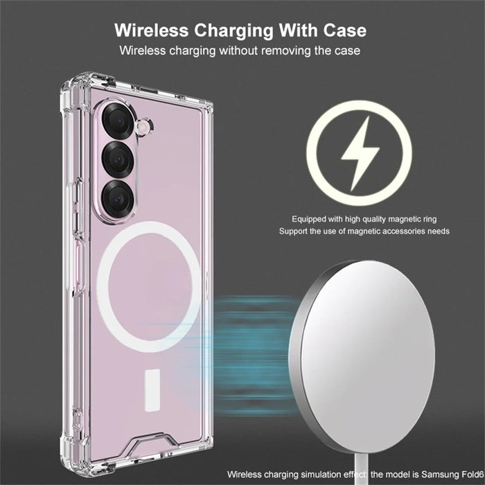 IMAK For Samsung Galaxy Z Fold6 5G Clear Case Magnetic Case Shockproof PC+TPU Phone Cover - 6