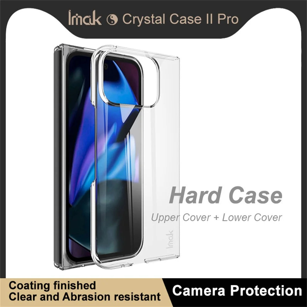 IMAK Crystal Case II Pro for Google Pixel 9 Pro Fold 5G Case Clear PC Phone Cover (Upper Cover+Lower Cover) - 3