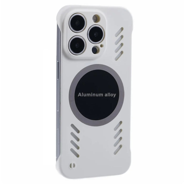 For iPhone 15 Pro Max Case Hard PC Frameless Heat Dissipation Phone Cover - White - 1