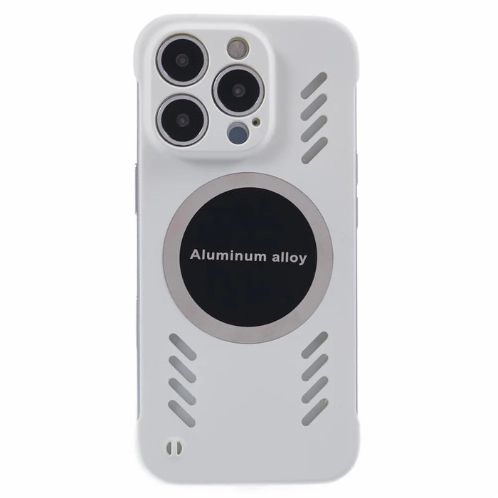 For iPhone 15 Pro Max Case Hard PC Frameless Heat Dissipation Phone Cover - White - 3