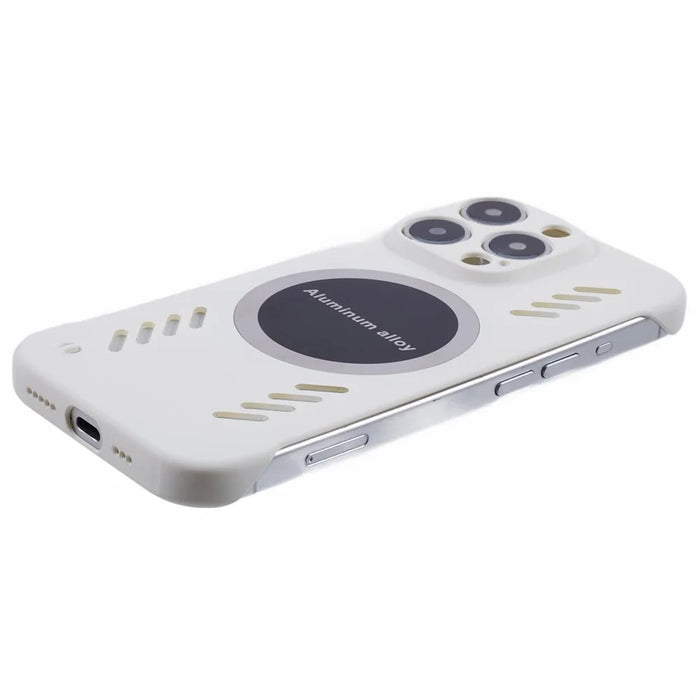 For iPhone 15 Pro Max Case Hard PC Frameless Heat Dissipation Phone Cover - White - 6
