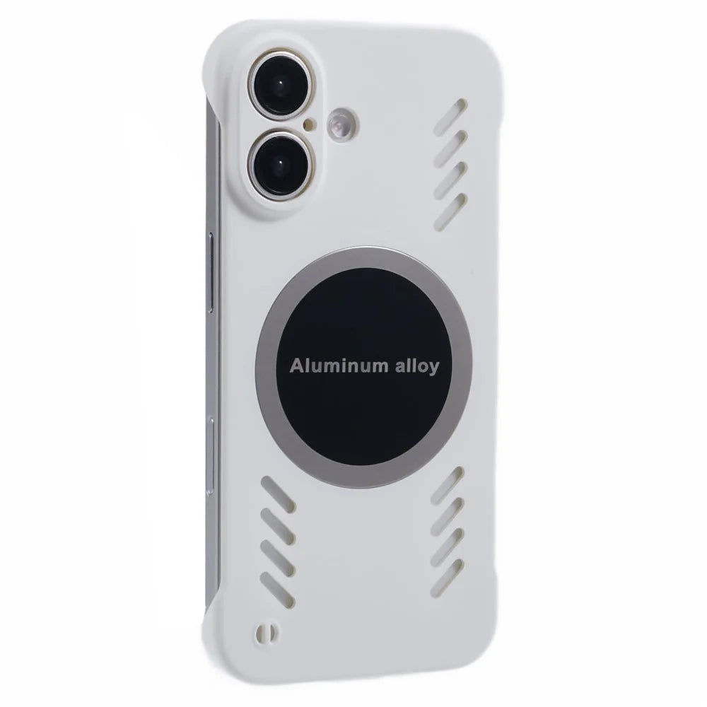 For iPhone 16 Case Hard PC Frameless Heat Dissipation Phone Cover - White - 1