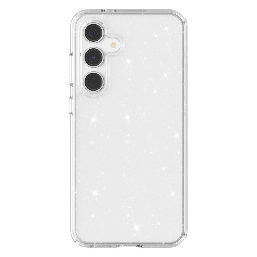 For Samsung Galaxy S24 FE Case TPU+PC Glitter Transparent Phone Cover - Sparkly Glitter White - 3