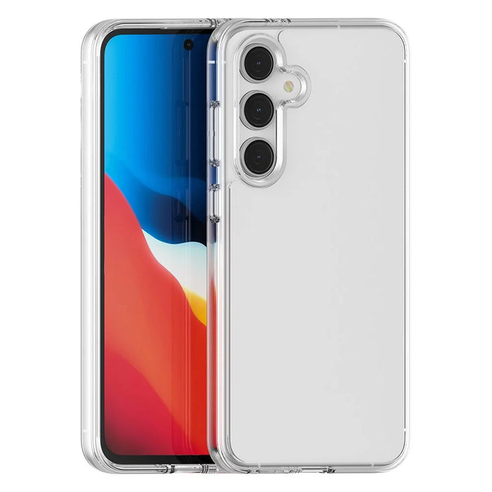 For Samsung Galaxy S24 FE Case PC + TPU Shockproof Clear Phone Cover - Transparent White - 1
