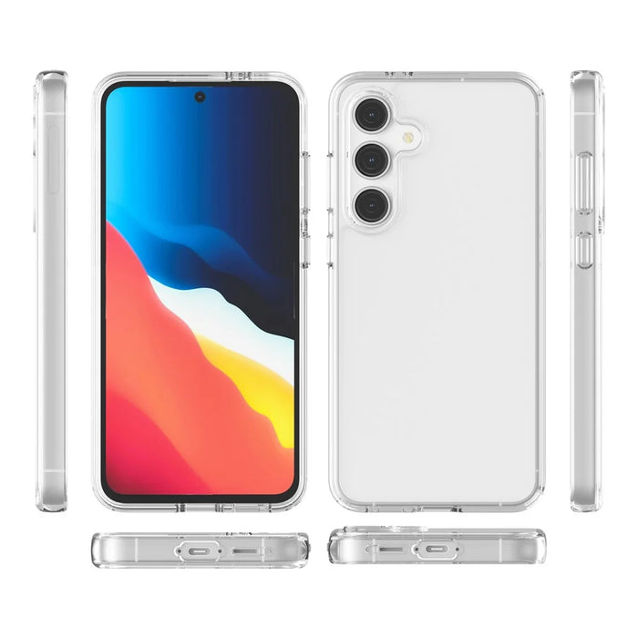 For Samsung Galaxy S24 FE Case PC + TPU Shockproof Clear Phone Cover - Transparent White - 4