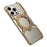 For iPhone 15 Pro Max  /  14 Pro Max  /  13 Pro Max Case Magnetic Kickstand Aluminum Alloy+PC Bumper Phone Cover Heat Dissipation - Desert Gold - 1