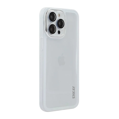 ENKAY HAT PRINCE For iPhone 16 Pro Max   Case Matte TPU Phone Cover with Lens Film - White - 1