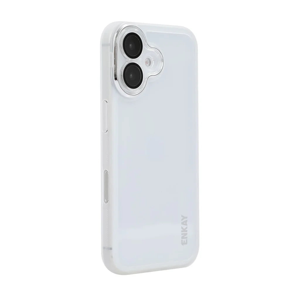 ENKAY HAT PRINCE For iPhone 16 Plus   Case Matte TPU Phone Cover with Lens Film - White - 1