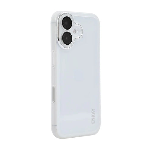 ENKAY HAT PRINCE For iPhone 16 Plus   Case Matte TPU Phone Cover with Lens Film - White - 1