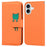 For iPhone 16 Case Cartoon Pattern Wallet Leather Phone Cover - Orange - 1