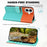 Cartoon Pet Series for iPhone 16 Wallet Phone Case Splicing Leather Flip Cover - Sky Blue - 2