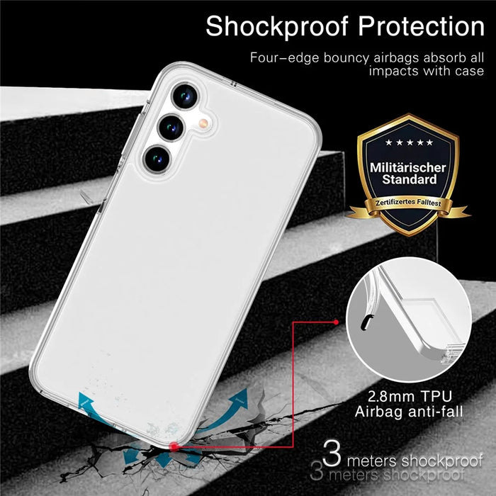 For Samsung Galaxy A16 5G / A16 4G Case PC + TPU Shockproof Clear Phone Cover - Transparent White - 6