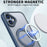 For iPhone 16 Plus Case Rotating Magnetic Kickstand Acrylic+TPU Shockproof Phone Cover - Blue - 2
