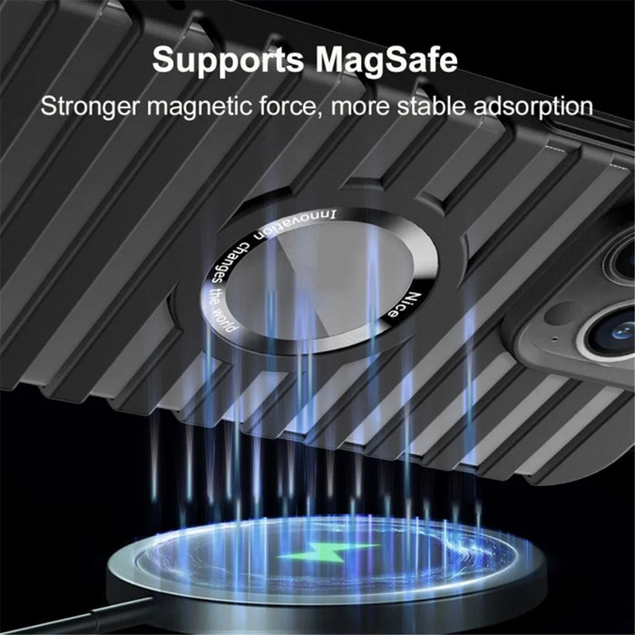 For iPhone 16 Pro Max Case Compatible with Magsafe Heat Dissipation Drop-Proof PC Phone Cover - Green - 7