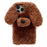 For iPhone 15 Pro Case Cute Teddy Dog Fluffy Soft TPU Winter Phone Cover - Brown - 1
