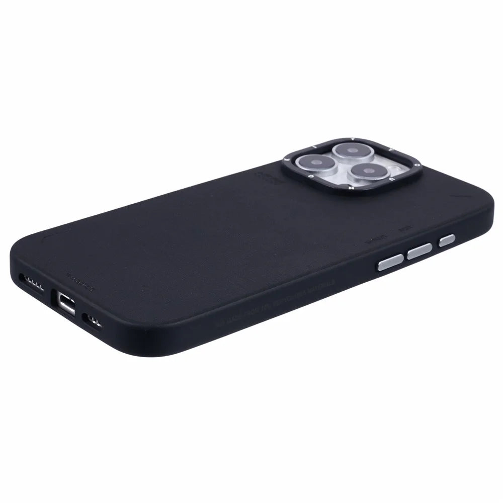 YOUNGKIT For iPhone 16 Pro Case Compatible with MagSafe PU Leather + PC Phone Cover - Black - 6