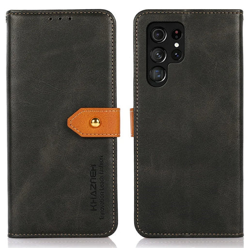 KHAZNEH For Samsung Galaxy S25 Ultra Wallet Phone Case Stand Leather Flip Cover - Black - 1