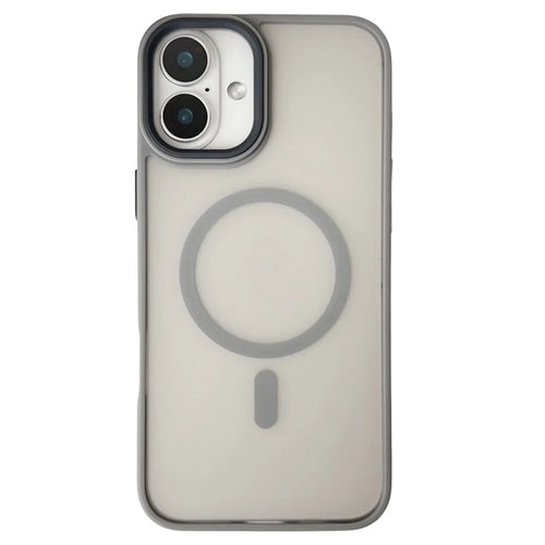 For iPhone 16 Case Compatible with MagSafe Skin-Touch Matte Anti-Drop TPU+PC Phone Cover - Grey - 1
