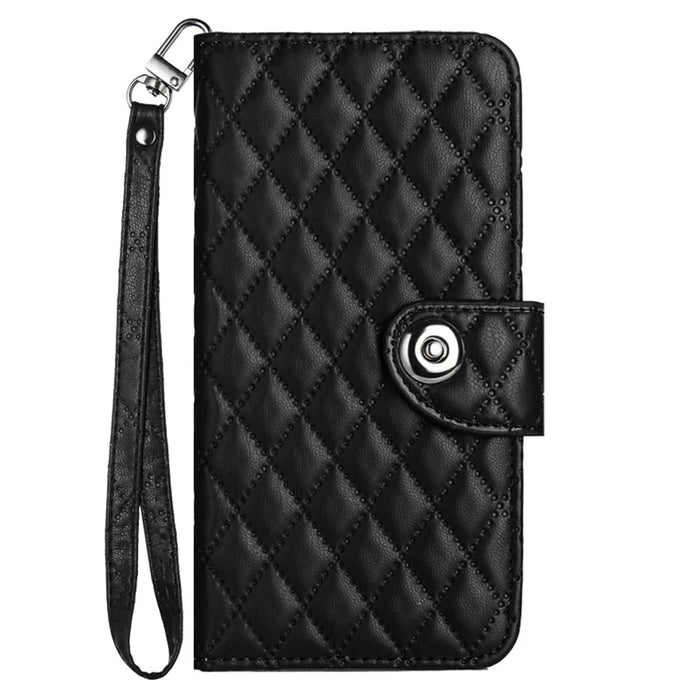 For OnePlus Nord 4 Leather Case Phone Stand Cover with 7 Card Slots and Hand Strap - Black - 3