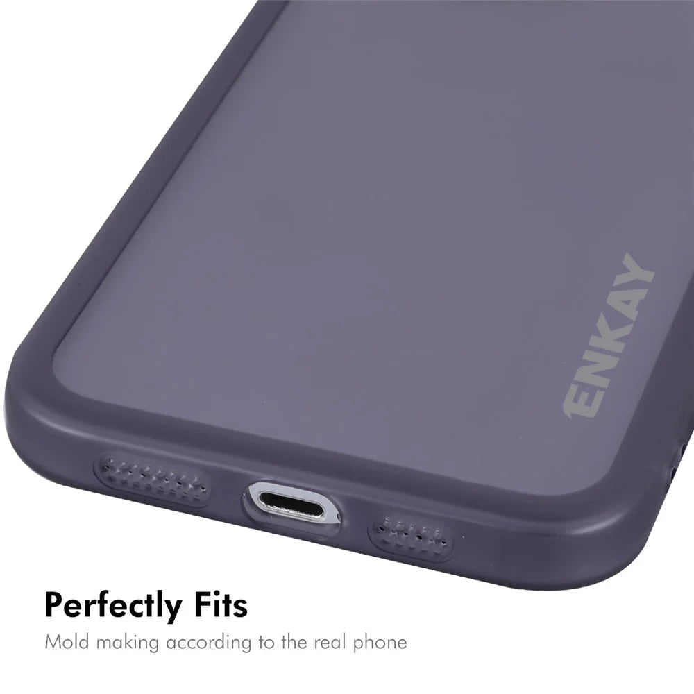 ENKAY HAT PRINCE For iPhone 14 Pro Max   Case Matte TPU Phone Cover with Lens Film + 9H Glass Protector - White - 5