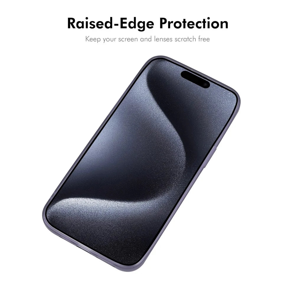 ENKAY HAT PRINCE For iPhone 15 Pro Max   Case Matte TPU Phone Cover with Lens Film + 9H Glass Protector - White - 2