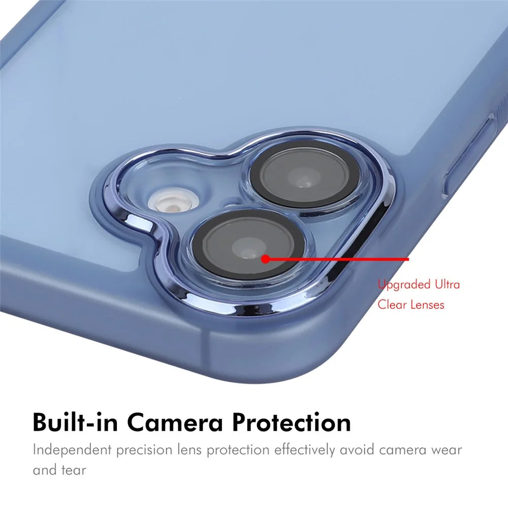 ENKAY HAT PRINCE For iPhone 16 Plus   Case Matte TPU Phone Cover with Lens Film + 9H Glass Protector - White - 4