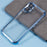 For iPhone 16 Case Electroplating Clear TPU Phone Cover with Lens Film - Blue - 6