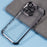 For iPhone 16 Pro Case Electroplating Clear TPU Phone Cover with Lens Film - Black - 6