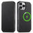 SUTENI J06 For iPhone 16 Pro Max Case Litchi Texture Leather Wallet Phone Shell Compatible with MagSafe - Black - 1