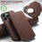 SUTENI J06 For iPhone 16 Pro Case Litchi Texture Leather Wallet Phone Shell Compatible with MagSafe - Brown - 5