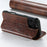 SUTENI J05 For iPhone 16 Pro Max Case Compatible with MagSafe Textured PU Leather Flip Phone Cover - Khaki - 3