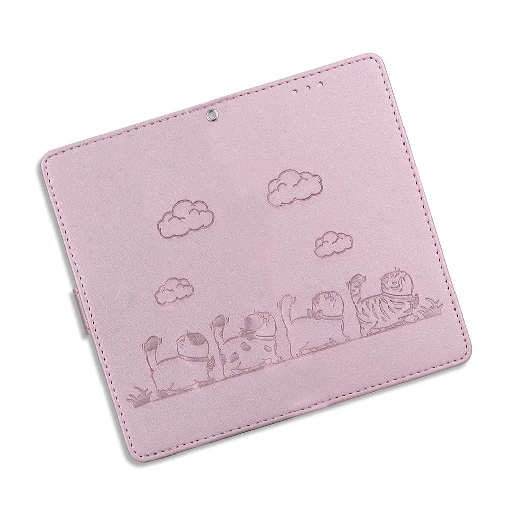 For Samsung Galaxy A16 5G / A16 4G Case RFID Blocking Kitten Pattern TPU+PU Leather Phone Cover - Pink - 5